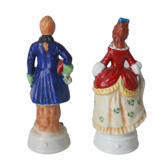 Occupied Japan Colonial Man and Woman Figurine Couple Handpainted - Picture 3 of 7
